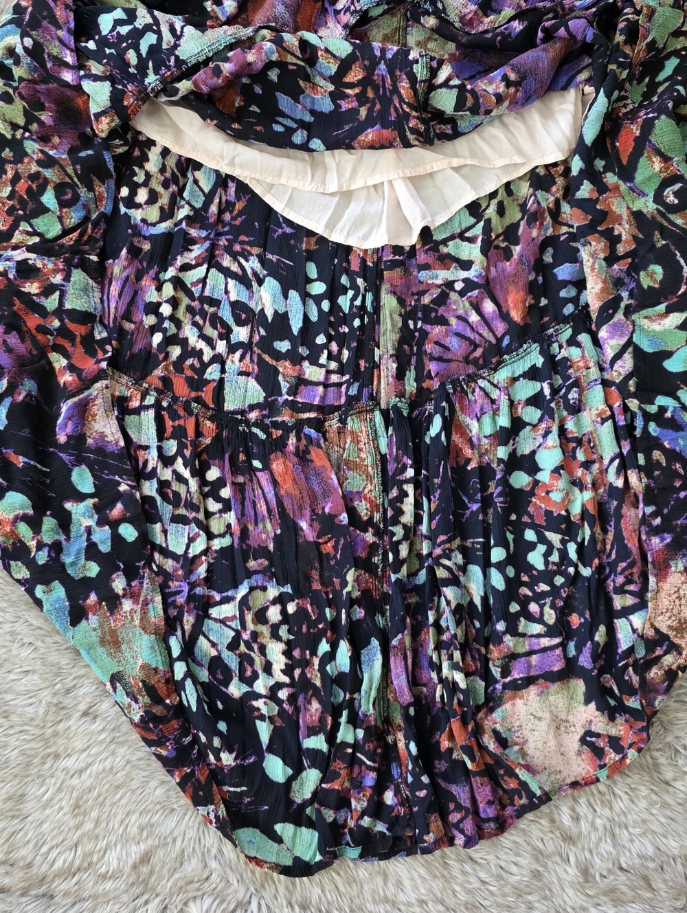 Free People Monarch Maxi Dress Racer Back Multicolored Floral Women's - Picture 6 of 16